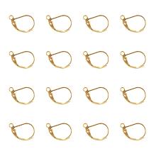 ARRICRAFT 500PCS Golden Brass Lever Back Hoop Earrings Lead Free & Cadmium Free Size 10x15mm