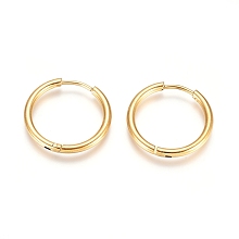 Honeyhandy 304 Stainless Steel Huggie Hoop Earrings, with 316 Surgical Stainless Steel Pin, Ion Plating(IP), Ring, Golden, 20x2mm, 12 Gauge, Pin: 0.9mm