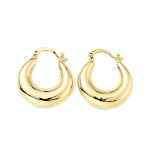 Honeyhandy Rack Plating Brass Chunky Hoop Earrings for Women, Cadmium Free & Lead Free, Real 18K Gold Plated, 28.5x25x5.8mm, Pin: 0.5x1.8mm