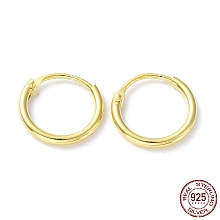 Honeyhandy 925 Sterling Silver Huggie Hoop Earrings, with S925 Stamp, Real 18K Gold Plated, 9.5x1x10mm