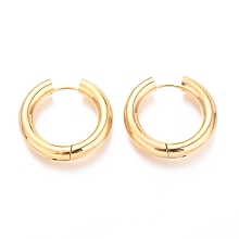 Honeyhandy 202 Stainless Steel Huggie Hoop Earrings, Hypoallergenic Earrings, with 316 Surgical Stainless Steel Pin, Ring, Golden, 4 Gauge, 23x24x5mm, Pin: 1mm