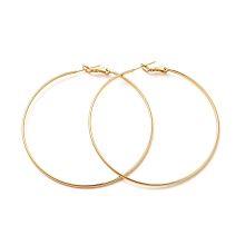 Honeyhandy Rack Plating Brass Huggie Hoop Earrings, Long-Lasting Plated Jewelry for Women, Cadmium Free & Lead Free, Real 18K Gold Plated, 60x2mm, Pin: 1mm