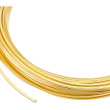 BENECREAT 16.4Feet 14K Gold Plated Square Copper Wire, 20 Gauge Gold Copper Wire for Jewelry Beading Craft Work