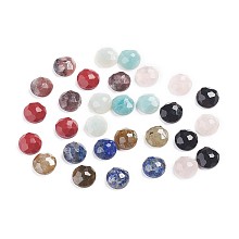 Honeyhandy Natural & Synthetic Mixed Stone Cabochons, Half Round/Dome, Faceted, 7~8x3.5mm