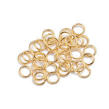 Honeyhandy Iron Jump Rings, Open Jump Rings, Round Ring, Golden, 8x0.9mm, 19 Gauge, Inner Diameter: 6.2mm, about 100pcs/bag