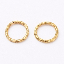 Honeyhandy Iron Textured Jump Rings, Open Jump Rings, for Jewelry Making, Golden, 10x1mm, 18 Gauge, Inner Diameter: 7.5mm, 2000pcs/bag