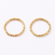 Honeyhandy Iron Textured Jump Rings, Open Jump Rings, for Jewelry Making, Golden, 12x1mm, 18 Gauge, Inner Diameter: 10mm, about 1950~2000pcs/bag