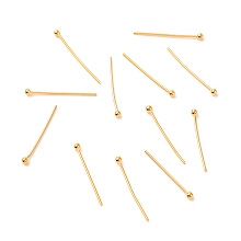 Honeyhandy Brass Ball Head Pins, Real 18K Gold Plated, 21x2mm, Pin: 0.7mm, 21 Gauge, Head: 2mm