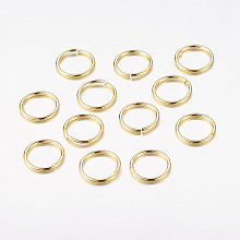 Honeyhandy Open Jump Rings Brass Jump Rings, Cadmium Free & Lead Free, Golden, 10x1mm, 18 Gauge, Inner Diameter: 8mm, about 2600pcs/500g