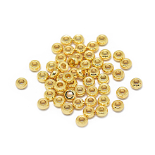 Honeyhandy Rack Plating Brass Spacer Beads, Long-Lasting Plated, Rondelle, Real 24K Gold Plated, 2.7x1.3mm, Hole: 1.2mm