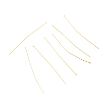 Honeyhandy Brass Flat Head Pins, Long-Lasting Plated, Real 18K Gold Plated, 63x0.7mm, Head: 2mm