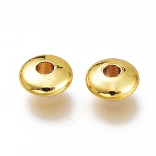 Honeyhandy Brass Spacer Beads, Long-Lasting Plated, Disc, Golden, 3.7x2mm, Hole: 1.5mm