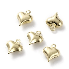 Honeyhandy Brass Charms, Heart, Real 24K Gold Plated, 11x9x4mm, Hole: 1mm