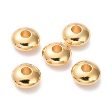 Honeyhandy Brass Beads, Long-Lasting Plated, Rondelle, Real 24K Gold Plated, 6x3mm, Hole: 1.8mm