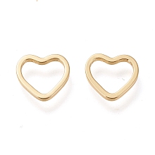 Honeyhandy Brass Linking Ring, Long-Lasting Plated, Heart, Real 18K Gold Plated, 9.5x10x1mm, Inner Diameter: 6.4x8mm