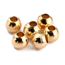 Honeyhandy Brass Spacer Beads, Long-Lasting Plated, Round, Real 24K Gold Plated, 2.3x2mm, Hole: 1mm