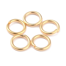 Honeyhandy Rack Plating Brass Jump Rings, Open Jump Rings, Long-Lasting Plated, Real 24K Gold Plated, 8x1mm, 18 Gauge, Inner Diameter: 6mm