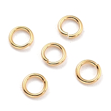 Honeyhandy Rack Plating Brass Jump Rings, Open Jump Rings, Long-Lasting Plated, Real 24K Gold Plated, 5x0.8mm, 20 Gauge, Inner Diameter: 3mm