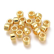 Honeyhandy Brass Spacer Beads, Long-Lasting Plated, Column, Golden, 7x5mm, Hole: 4mm