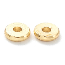 Honeyhandy Brass Beads, Long-Lasting Plated, Flat Round/Disc, Heishi Beads, Real 18K Gold Plated, 6x1.5mm, Hole: 1.8mm