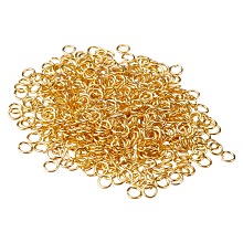 PandaHall Elite 360Pcs Brass Jump Rings Close but Unsoldered Golden 8mm Diameter Jewelry Making Findings