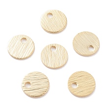 Honeyhandy Brass Charms, Flat Round, Real 24K Gold Plated, 6x0.5mm, Hole: 1.2mm