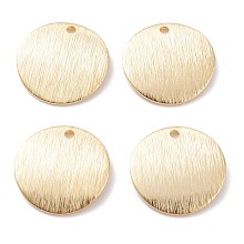 Honeyhandy Brass Charms, Flat Round, Real 24K Gold Plated, 14x1mm, Hole: 1.2mm