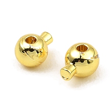 Honeyhandy Brass Crimp Beads, Long-Lasting Plated, Round, Real 18K Gold Plated, 5x3.5x3.5mm, Hole: 0.9mm