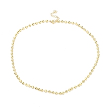 Honeyhandy Rack Plating Brass Ball Chain Necklaces for Women, Long-Lasting Plated, Lead Free & Cadmium Free, Real 18K Gold Plated, 16.54 inch(42cm), bead: 4mm