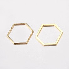 Honeyhandy Alloy Linking Rings, Hexagon, Golden, 18x20x1mm