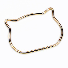 Honeyhandy Alloy Bag Handles, Cat Head, Bag Replacement Accessories, Golden, 7.3x10.5x0.5cm