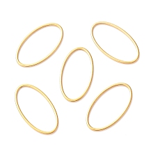 Honeyhandy 201 Stainless Steel Linking Rings, Oval, Golden, 21x11x1mm