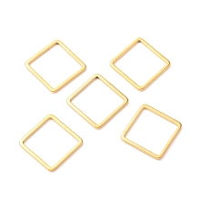 Honeyhandy 201 Stainless Steel Linking Rings, Square, Golden, 11.5x11.5x1mm