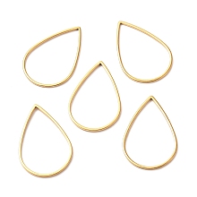 Honeyhandy 304 Stainless Steel Linking Rings, Teardrop, Golden, 25x17x1mm