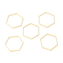 Honeyhandy 304 Stainless Steel Linking Rings, Hexagon, Golden, 22x20x1mm