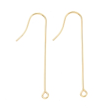 Honeyhandy 316 Surgical Stainless Steel Earring Hooks, with Horizontal Loops, Golden, 40mm, Hole: 1.8mm, Pin: 0.7mm