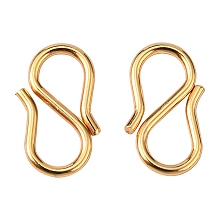 Honeyhandy 304 Stainless Steel S Hook Clasps, Golden, 12.5x6.5x1mm, Hole: 3~3.5mm