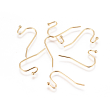 Honeyhandy 304 Stainless Steel Earring Hooks, Golden, 20x12x1.8mm, 22 Gauge, Pin: 0.6mm