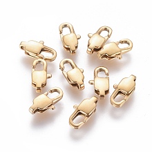 Honeyhandy Ion Plating(IP) 304 Stainless Steel Lobster Claw Clasps, Golden, 11x5.5x3mm, Hole: 1mm