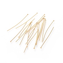 Honeyhandy 304 Stainless Steel Flat Head Pins, Golden, 45x0.7mm, Head: 2mm