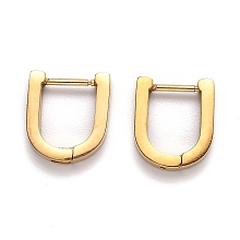 Honeyhandy 304 Stainless Steel Huggie Hoop Earrings, U Shape, Golden, 13x11x3mm, Pin: 1mm