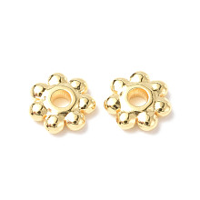 Honeyhandy 304 Stainless Steel Spacer Beads, Flower, Real 18K Gold Plated, 6x1.5mm, Hole: 1.4mm