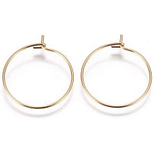 UNICRAFTALE 10 Pairs Golden Hoop Ear Wines Stainless Steel Golden Hoop Earring Ring Ear Wires for Glass Charms Jewelry Earrings Making 20x0.6mm