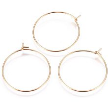 UNICRAFTALE 10 Pairs Golden Circle Hoop Earrings Vacuum Plating Stainless Steel Earrings Lightweight Ear Wires for Women Men, About 25mm in Diameter