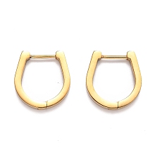 Honeyhandy 304 Stainless Steel Huggie Hoop Earrings, Horse Shoe, Golden, 16.5x16x3mm, Pin: 1mm