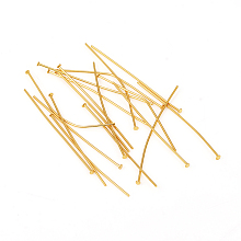 Honeyhandy 304 Stainless Steel Flat Head Pins, Golden, 35x0.6mm, Head: 1.4mm