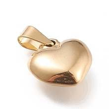 Honeyhandy 201 Stainless Steel Pendants, Heart, for Valentine's Day, Golden, 16x16x7mm, Hole: 7x3.5mm