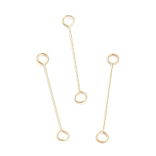 Honeyhandy 316 Surgical Stainless Steel Eye Pins, Double Sided Eye Pins, Real 18K Gold Plated, 20x2.5x0.4mm, Hole: 1.6mm