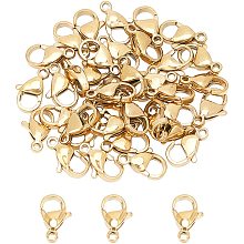 UNICRAFTALE 50pcs Stainless Steel Lobster Clasps Claw Clasps Keychain Hooks Golden Lobster Clasps for Necklace Making DIY Claw Clasps of Jewelry Making Hole 1.5 mm