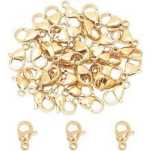 UNICRAFTALE 50pcs Stainless Steel Lobster Clasps Claw Clasps Keychain Hooks Golden Lobster Clasps for Necklace Making DIY Lobster Clasps of Jewelry Making Hole 1.2 mm